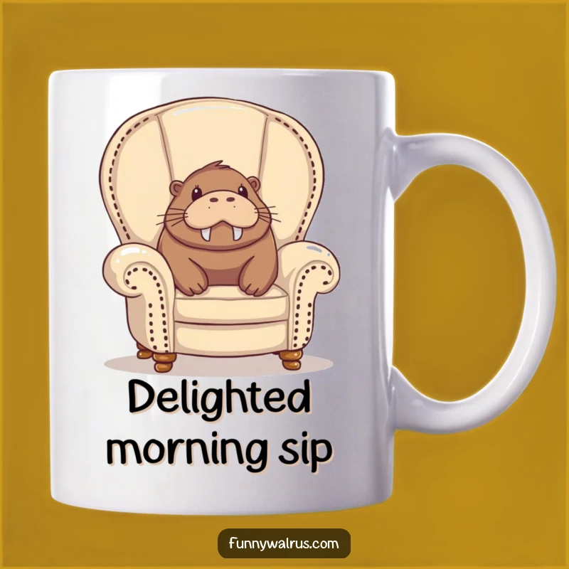 Funny Delightful Walrus Armchair Mug: Cozy Humor for a Perfect Funny Gift