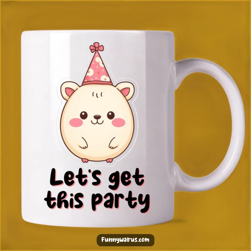 Funny Round Animal Party Hat Mug: Cheerful Celebration Gift, Perfect Humorous Present