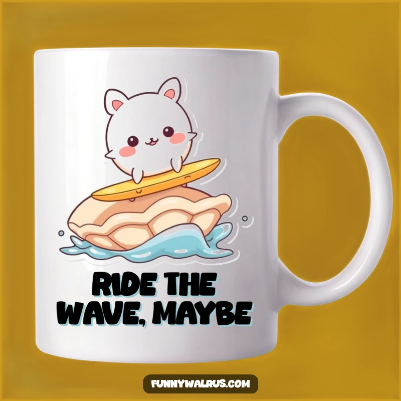 Funny Wobbly Surfer Animal Mug: Hilarious Ocean Adventure, Perfect Funny Gift