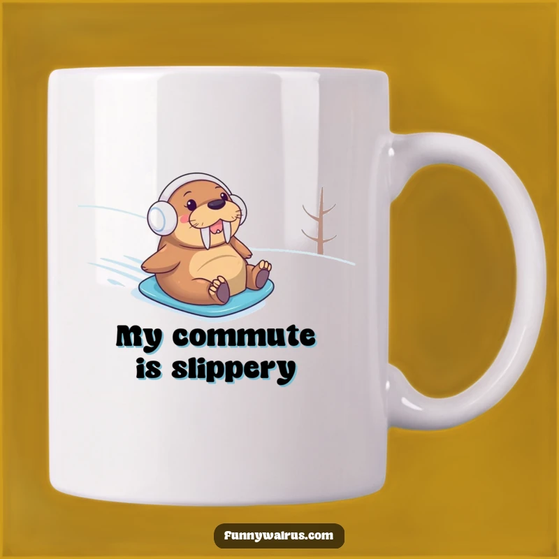Funny Walrus Earmuffs Snow Slope Mug: The Perfect Hilarious Winter Gift!
