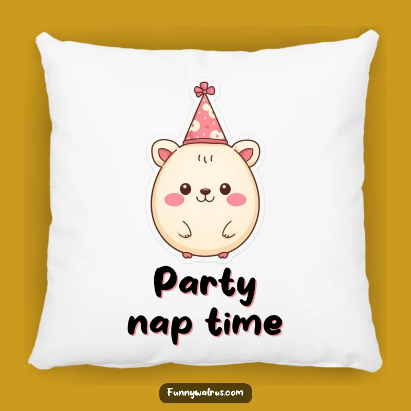Funny Round Animal Party Hat Pillow: Cozy Celebration Accent, Perfect Humorous Gift