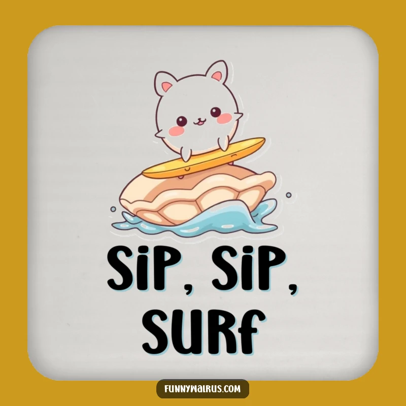 Funny Wobbly Surfer Animal Coaster Set: Beach Protection, Great Funny Gift