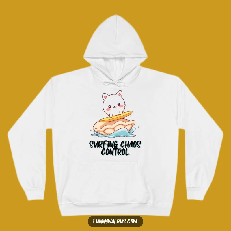 Funny Wobbly Surfer Animal Hoodie: Cozy Beach Vibes, Perfect Funny Gift
