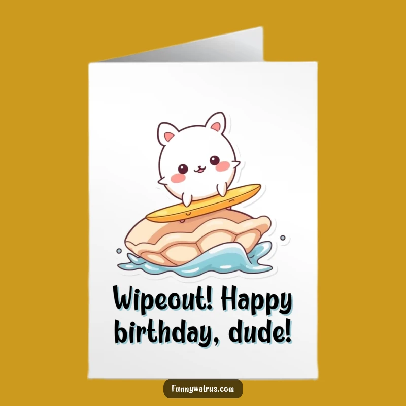 Free Printable Birthday Card: Wobbly Surfer Animal, Funny Nautical Downloadable Gift