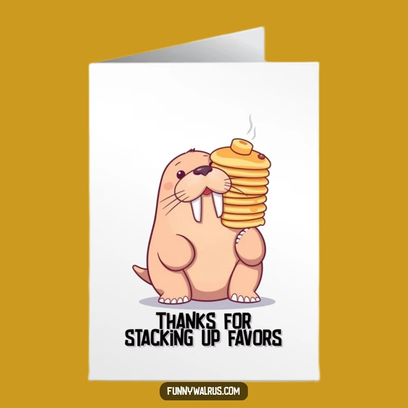 Free Printable Thank You Card: Pancake Walrus Balance - Funny Downloadable Appreciation Gift