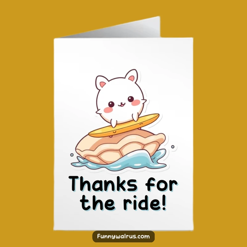 Free Printable Thank You Card: Wobbly Surfer Animal, Funny Gratitude Downloadable Gift