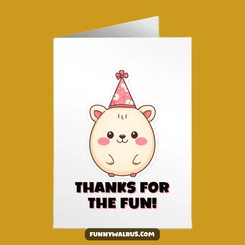 Free Printable Thank You Card: Round Animal Party Hat, Cheerful Downloadable Gift