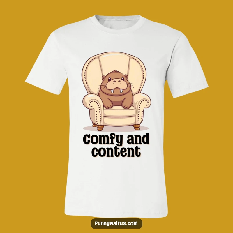Funny Delightful Walrus Armchair T-Shirt: Wear Cozy Humor and Joy
