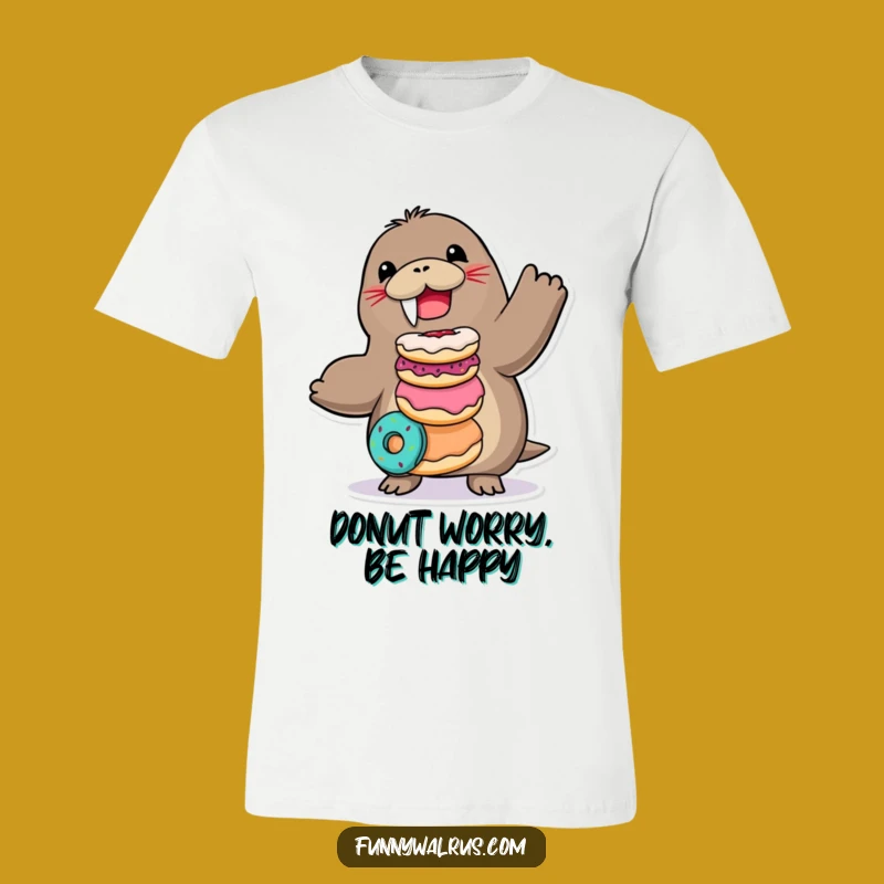 Funny Donut Walrus T-Shirt: Balanced Humor, Great Funny Gift Idea