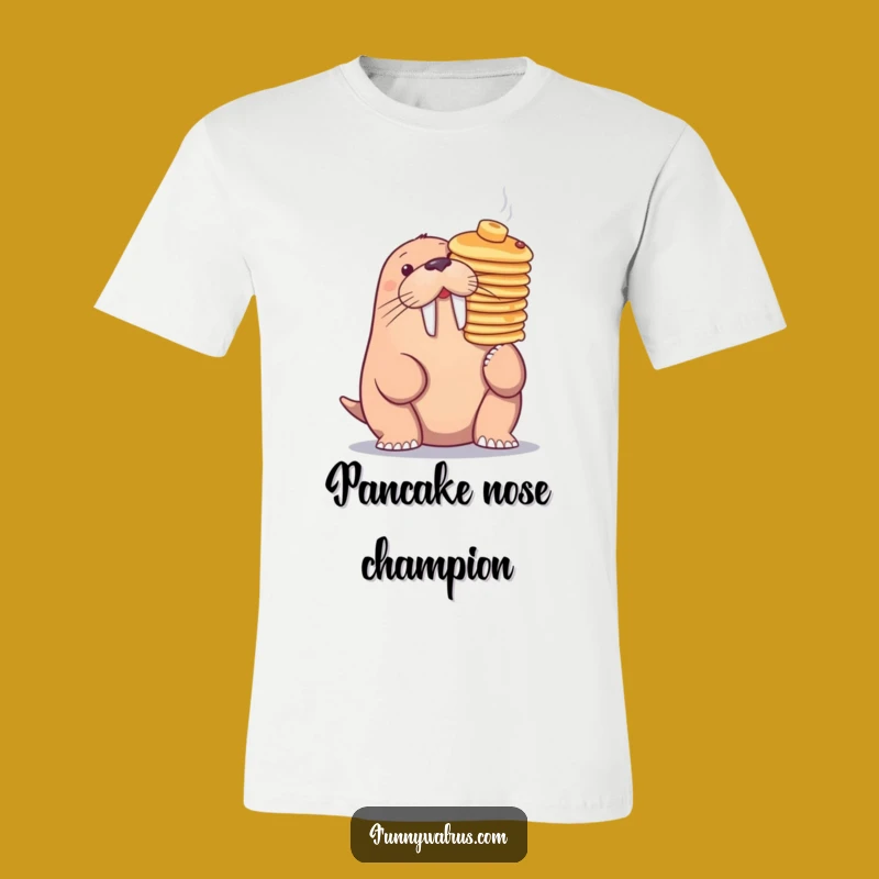 Funny Walrus Pancake Nose Tee: Wear Your Hilarious Breakfast Challenge!