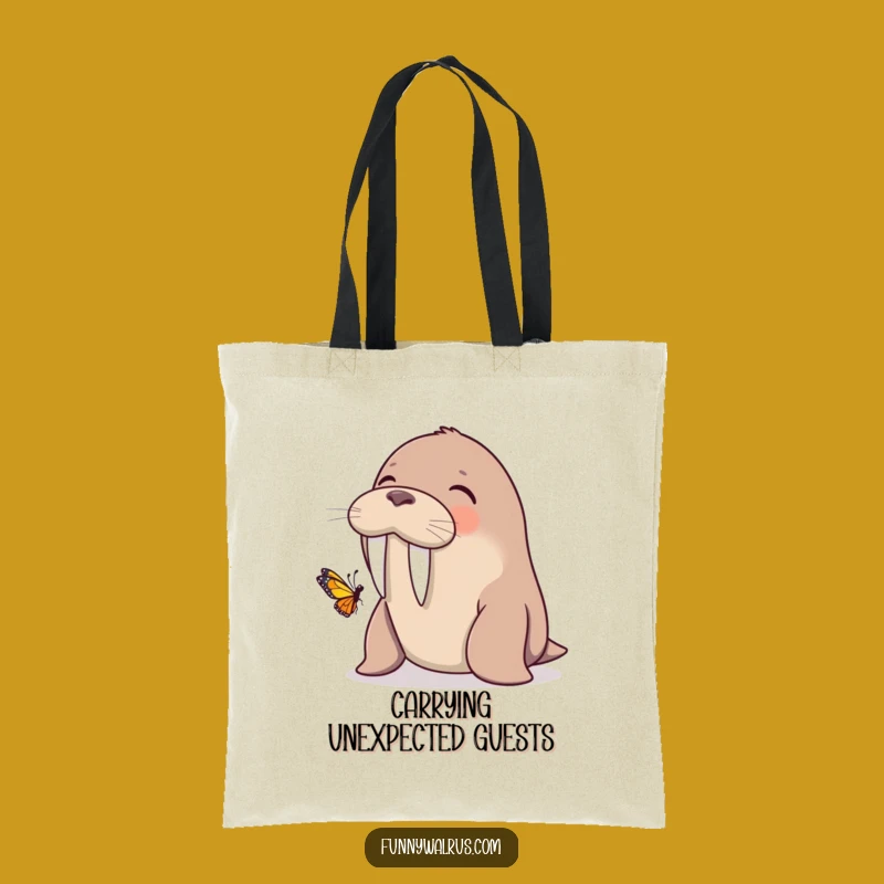 Funny Walrus Butterfly Giggle Tote: Carry Your Hilarious Moments of Joy!
