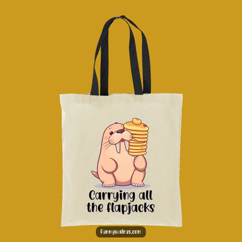 Funny Walrus Pancake Nose Tote: Carry Your Breakfast Laughs Anywhere!