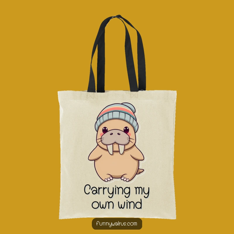 Funny Walrus Propeller Beanie Tote Bag: Carry Your Laughs in Style